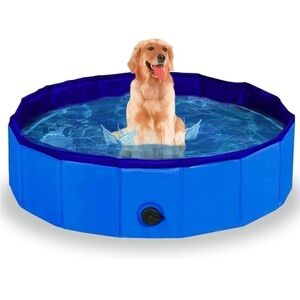 Brand New Pet Bathing Pool Dog Swim Foldable Portable Durable PVC Blue Non-Slip